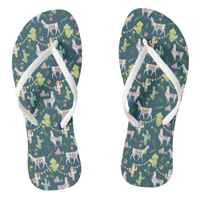 Tongs Motif d'indicateur Llama Watercolor (Semelle)