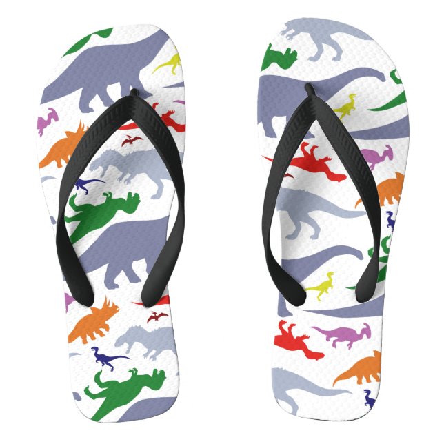 Tongs Motif Dinosaure coloré (Lumière) (Semelle)