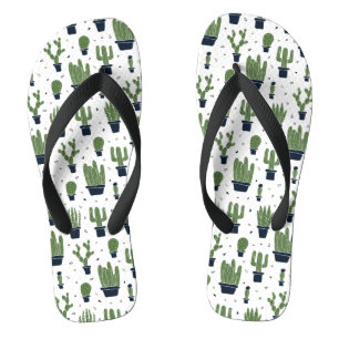 Tongs Motif du désert de cactus foncé rustique