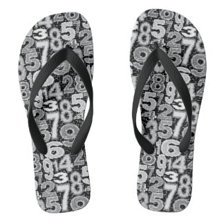 Tongs Motif du nombre de grises cassées