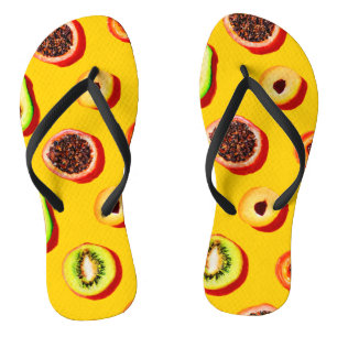 Tongs Motif élégant à base de fruits néons