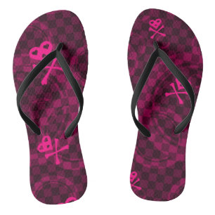 Tongs Motif Emo Rose aux cercles