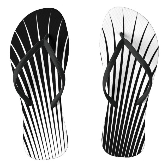 Tongs Motif en bande blanche et noire très unique (Semelle)