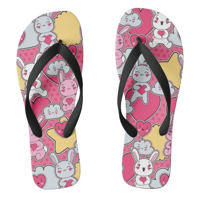 Tongs Motif enfant de Kawaii avec de mignons Doodles (Semelle)