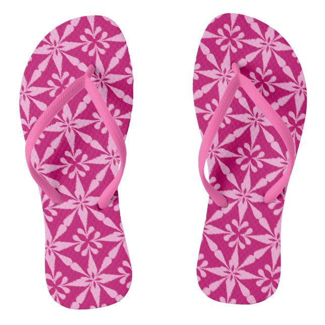 Tongs Motif étoile Ikat - Rose fuchsia (Semelle)