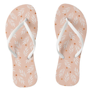 Tongs Motif Feuille moderne Apricot rose