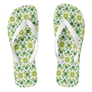 Tongs Motif Feuille, Motif De Feuilles, Feuilles Verts