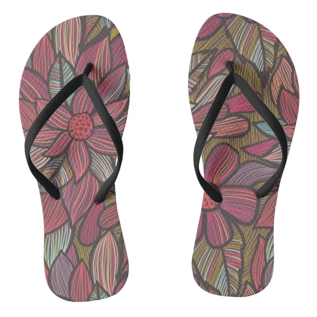 Tongs Motif floral 4 2 (Semelle)