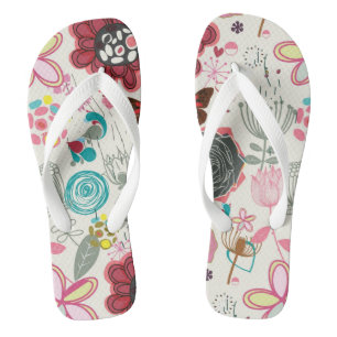 Tongs Motif floral dans le rétro style 5