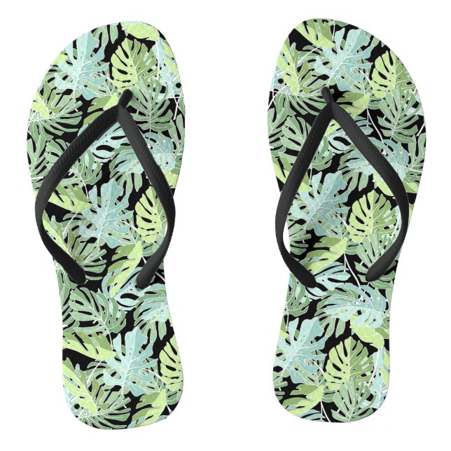 Tongs Motif floral de jungle (Semelle)