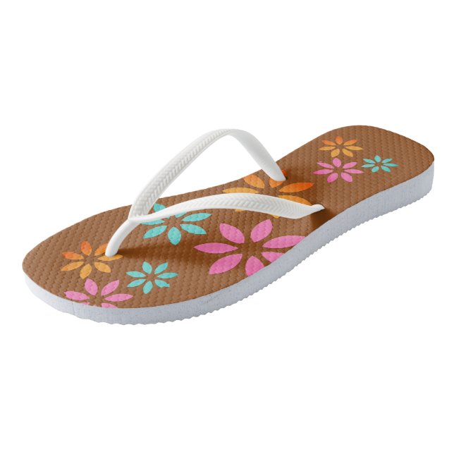 Tongs Motif Floral moderne Chaussures de plage (Incliné)