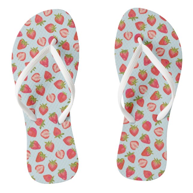 Tongs Motif Fraise d'Été (Semelle)