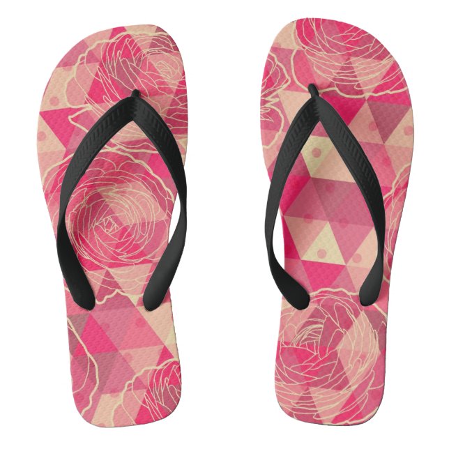 Tongs Motif géométrique de fleur (Semelle)