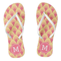 Motif géométrique rose vif Personnaliser le monogr