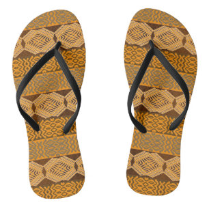 Tongs motif géométrique tribal africain ethnique
