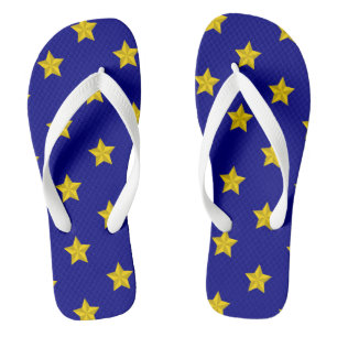 Tongs Motif Gold Stars, Bleu Marine, Exclusive