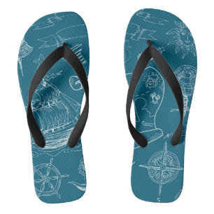 Tongs Motif graphique nautique de modèle