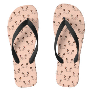 Tongs Motif graphique visage de chaton