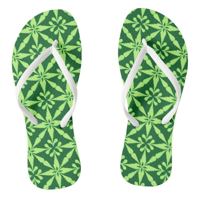 Tongs Motif Ikat Star - Vert foncé (Semelle)