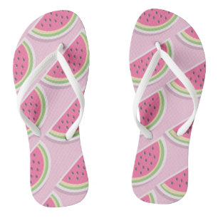 Tongs Motif joli pastèque rose