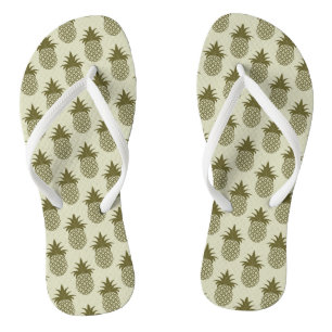 Tongs Motif kaki d'ananas