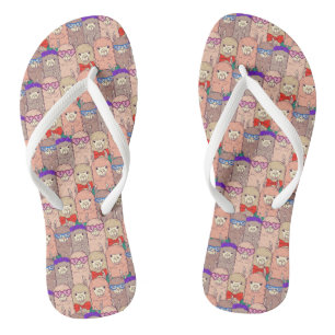 Tongs Motif Llama à la mode