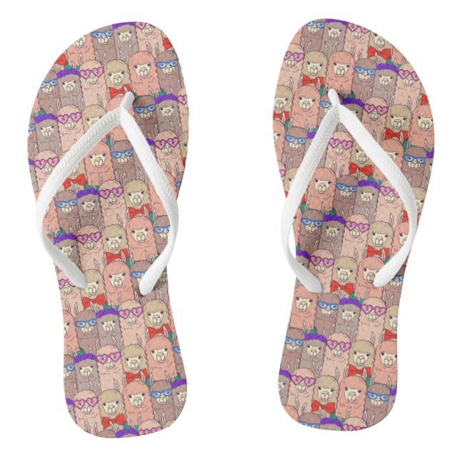 Tongs Motif Llama à la mode (Semelle)