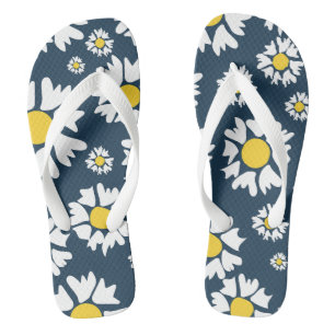 Tongs Motif marguerite, Motif floral, Marguerites blanch