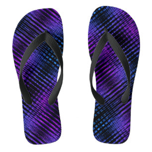 Tongs Motif moderne des vagues de sine violet