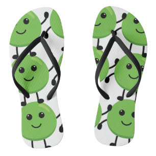 Tongs motif petits pois souriants – Fun et origina