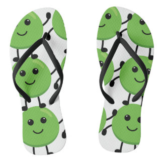 Tongs motif petits pois souriants – Fun et origina