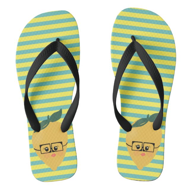 Tongs Motif rayé mignon citron (Semelle)
