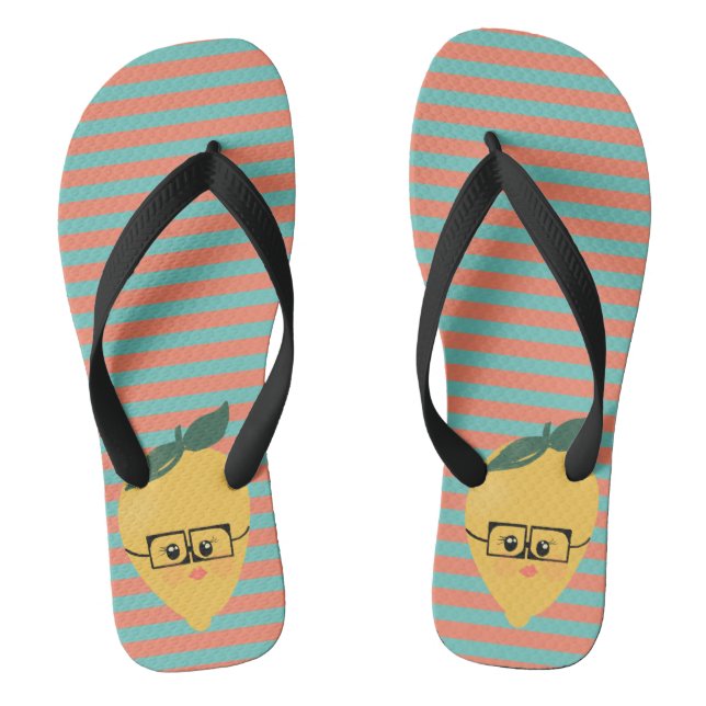 Tongs Motif rayé mignon citron (Semelle)