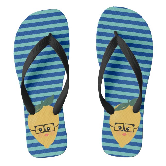 Tongs Motif rayé mignon citron (Semelle)