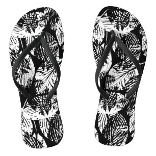 Tongs Motif sans couture de feuillage de forêt enchanteu