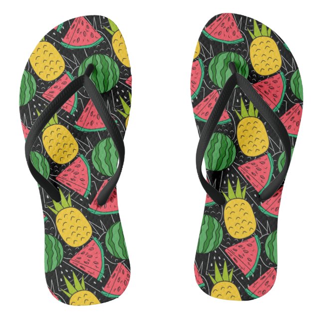 Tongs Motif sans couture de fruits | Motif de surface de (Semelle)