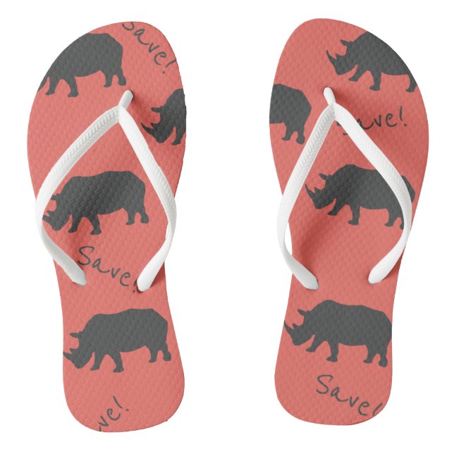 Tongs motif Save Rhino corail (Semelle)