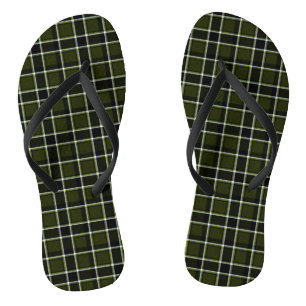 Tongs Motif Tartan Kaki de Camouflage Militaire Moderne