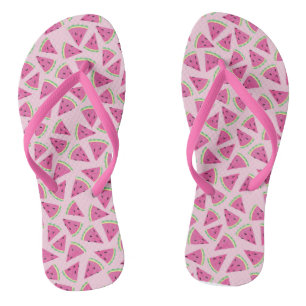Tongs Motif trendy de pastèque tropicale rose