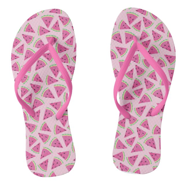 Tongs Motif trendy de pastèque tropicale rose (Semelle)