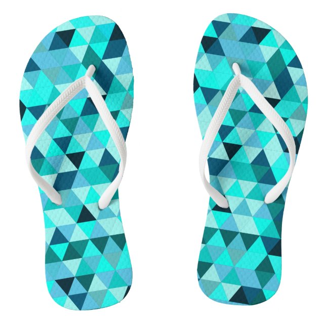 Tongs Motif Triangles Turquoise moderne (Semelle)
