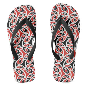 Tongs Motif tribal maori Kowhaiwhai Mangopare
