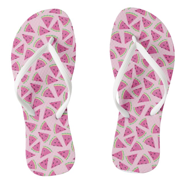 Tongs Motif Tropical Pastèque Rose Féminin (Semelle)