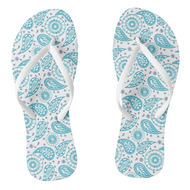 Tongs motif turquoise de Paisley (Semelle)
