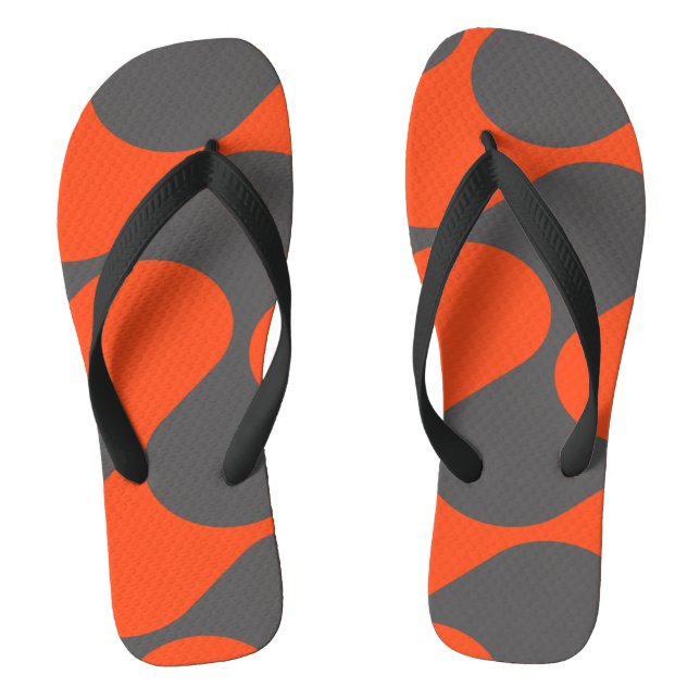 Tongs Motif vague Mod Orange Rétro (Semelle)