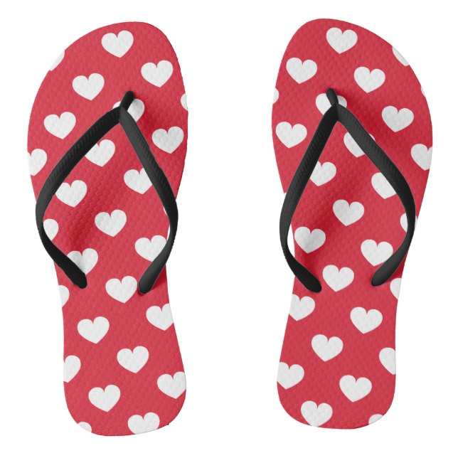 Tongs Motif Valentine Arrière - plan Avec Coeur Amour (Semelle)