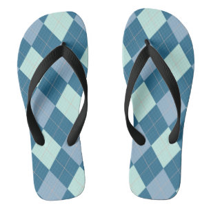 Tongs Motif vintage Argyle bleu