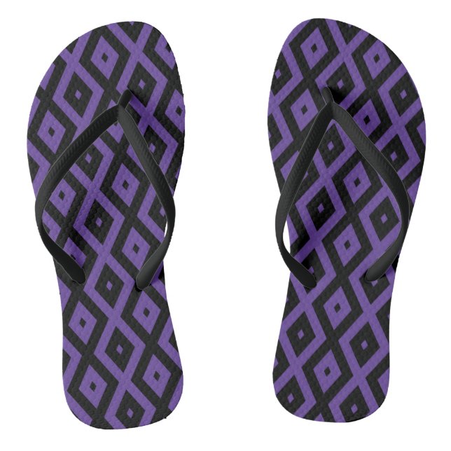 Tongs Motif violet et diamant noir (Semelle)