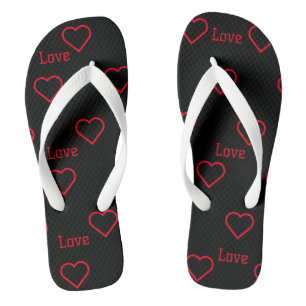 Tongs Mules avec un cœur imprimé symbolisant l'amour
