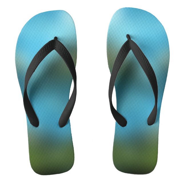 Tongs Nature Bleu Vert Personnalisé Flip Flops Créés (Semelle)